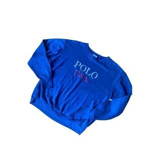 Vintage USA America Embroidered Delta 50/50 Crewneck Sweatshirt Size Medium